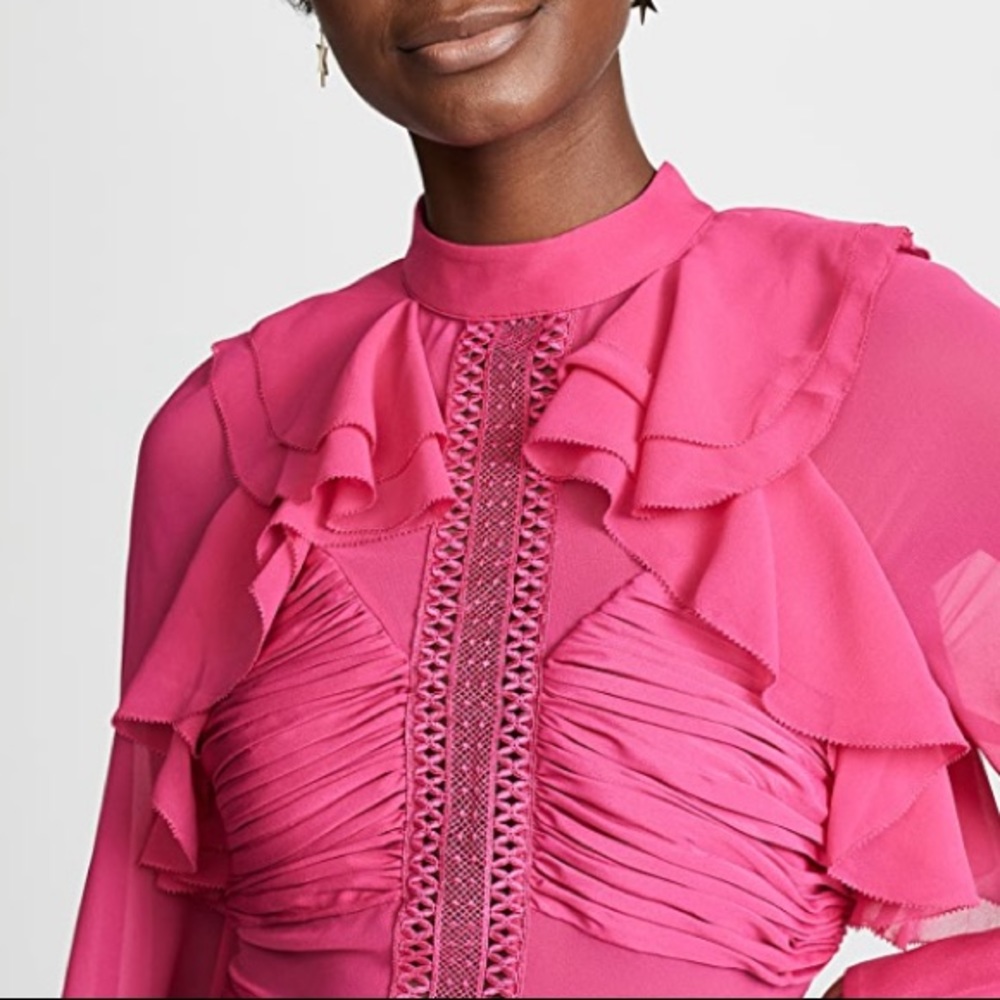 Self-Portrait Pink Midi Dress